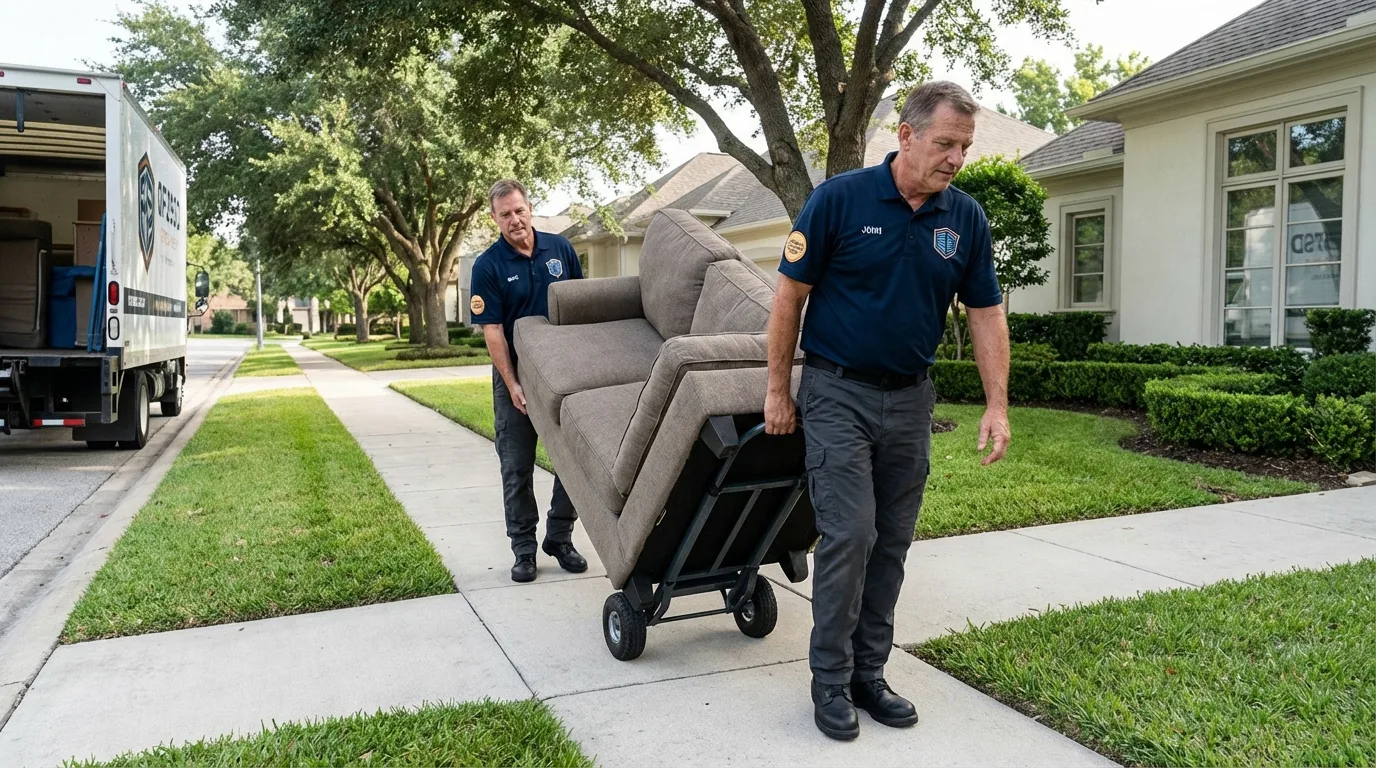 Local residential moving crew loading furniture in Hoyt Lakes, MN